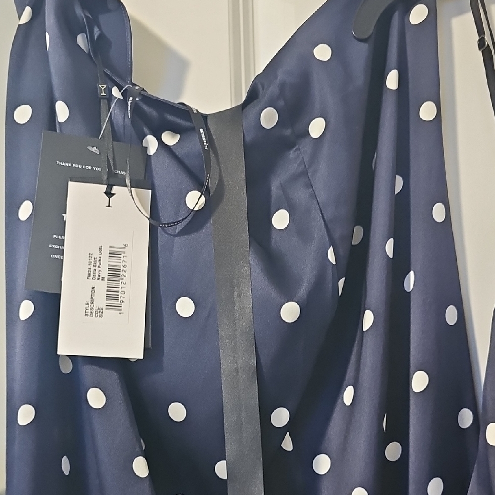 Retrofete Navy Polka Dot Maxi Skirt Set